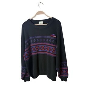 Vintage Ski-doo sz XL black‎ fairisle sweater winter outdoor mens